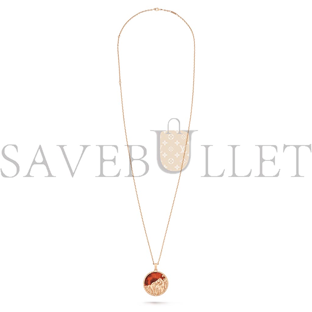 VAN CLEEF ARPELS ZODIAQUE LONG NECKLACE LEONIS (LEO) - ROSE GOLD, JASPER  VCARP9R600